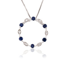 Collana in oro con Zaffiro Ceylon Blu