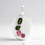 Ciondolo in argento con Tormalina Verde Brasiliana (Pallanova)