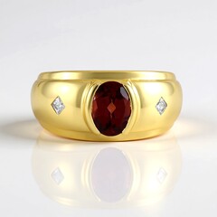 Anello in argento con Granato Mozambico