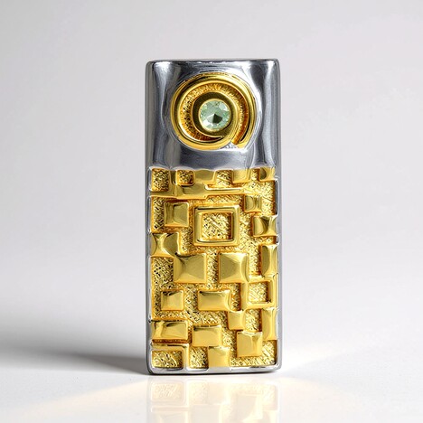 Ciondolo in argento con Zaffiro Verde (MONOSONO COLLECTION)