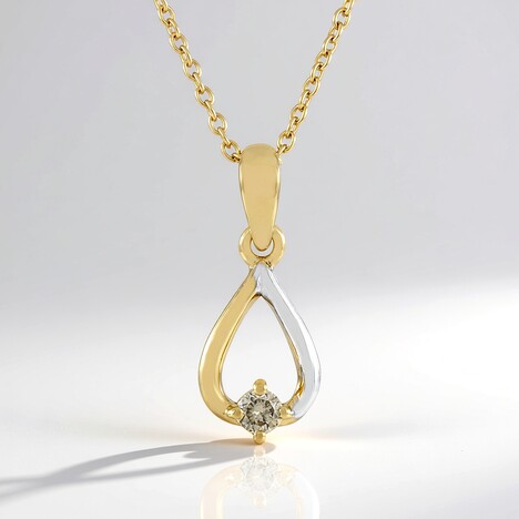 Collana in argento con Diamante Cioccolato I2