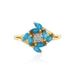 Anello in argento con Apatite Blu Neon