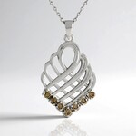 Collana in argento con Diamante Cioccolato I2