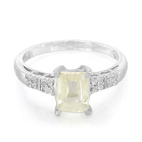 Anello placcato in platino con Kunzite Canarino
