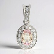 Ciondolo placcato in platino con Tormalina Rosa Cuprian