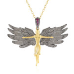 Burmesischer Rubin-Silberhalskette (Gems en Vogue)