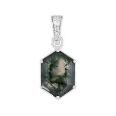 Pendentif en argent et Agate mousse