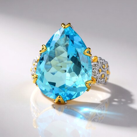 Anello in argento con Topazio Blu Cielo (Gems en Vogue)