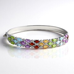 Bracciale in argento con Granato Mozambico