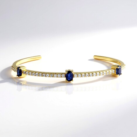 Bracciale in argento con Cianite del Nepal