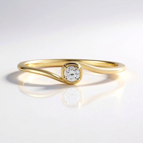 Anello in oro con Diamante IF (G) (de Melo Gold)