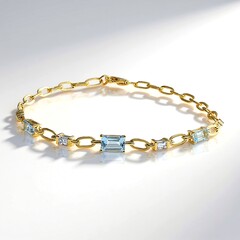 Bracciale in oro con Acquamarina Brasiliana AAA (CIRARI)