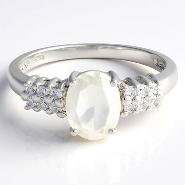 Bague en argent et Orthose