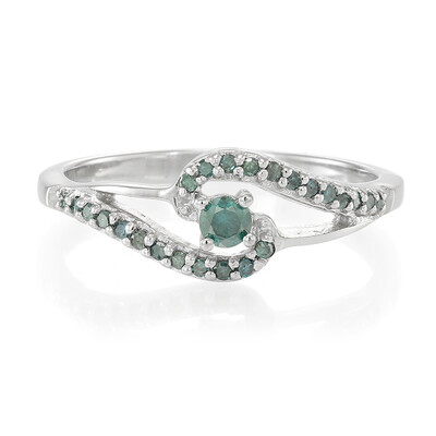 Bague en argent et Diamant fantaisie