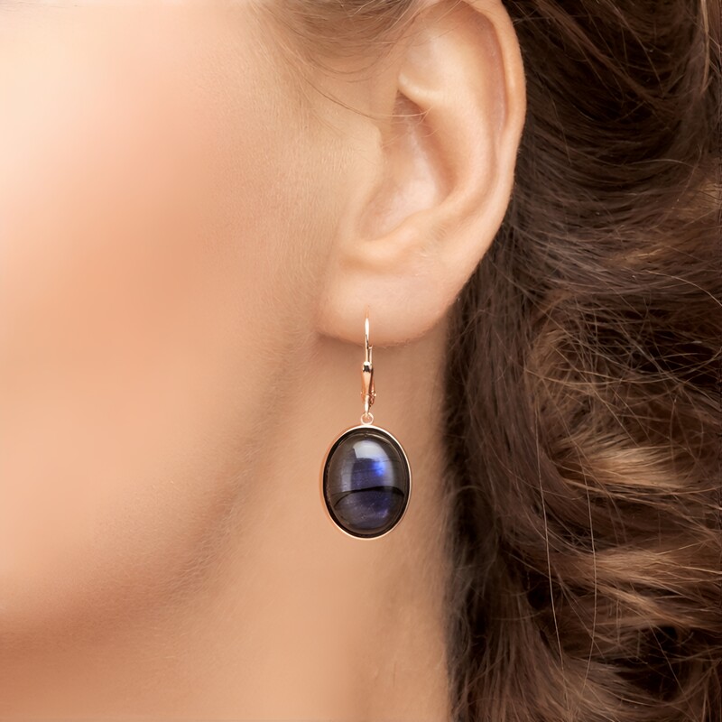 Pendientes en plata con Labradorita púrpura de Maniry (KM by Juwelo)