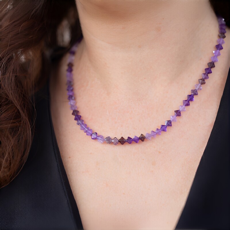 Zambian Amethyst Silver Necklace