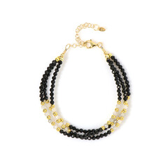 Zilveren armband met zwarte spinelstenen