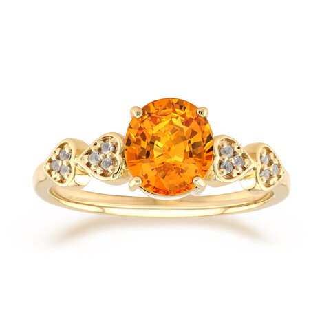 Anello in oro con Zaffiro Arancione Ban Ka Cha