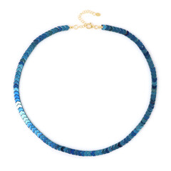 Collier en argent et Hématite bleu royal