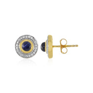Boucles d'oreilles en argent et Saphir étoilé bleu