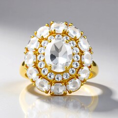 Anello in argento con Topazio Bianco