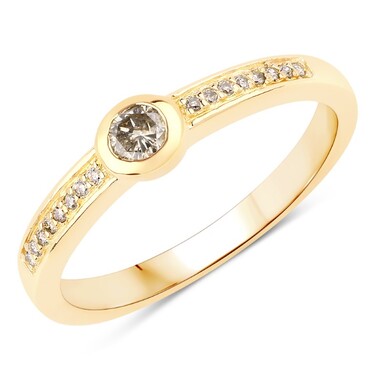 I3 Schokoladen-Brillant-Goldring