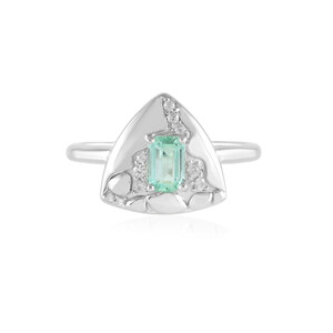 Anillo en plata con Esmeralda color Paraiba (SAELOCANA)