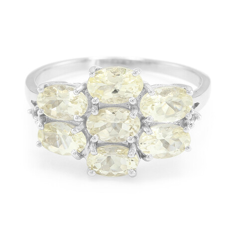 Neongelber Danburit-Silberring