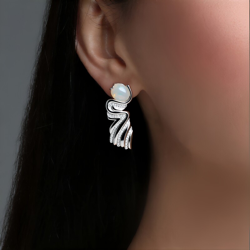 Welo-Opal-Silberohrringe (SAELOCANA)