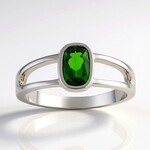 Anello in argento con Diopside Russo