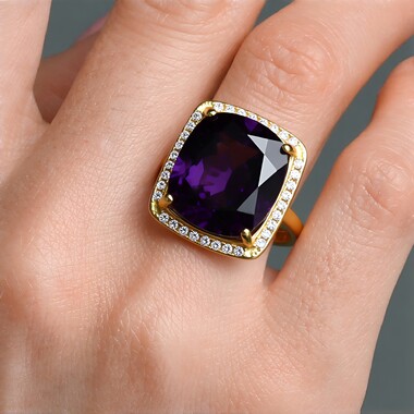 Anillo en plata con Amatista de Marruecos