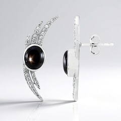 Orecchini in argento con Zaffiro Stellato Nero (de Melo Essence)