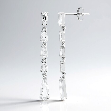 Orecchini in argento con Topazio Bianco