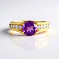 Bague en argent et Améthyste du Maroc