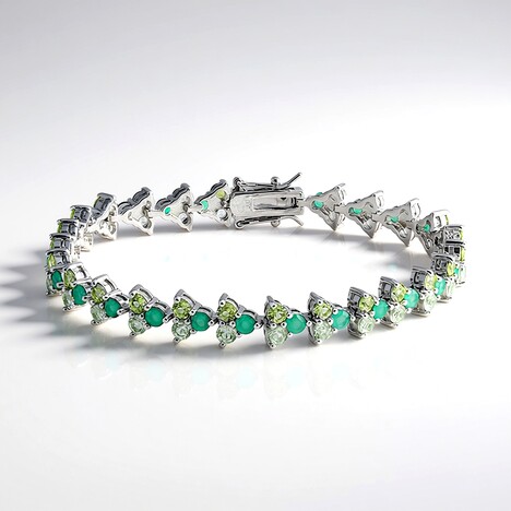 Bracciale in argento con Peridoto della Birmania