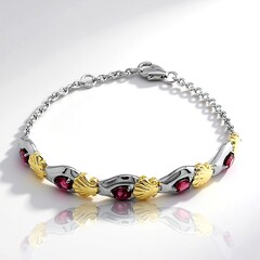 Bracciale in argento con Rodolite della Rift Valley (Remy Rotenier)