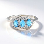 Anello in argento con Topazio Blu Svizzero
