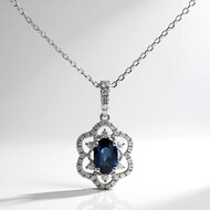 Collar en oro con Zafiro azul Ceylon (CIRARI)