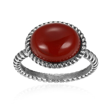 Roter Achat-Silberring