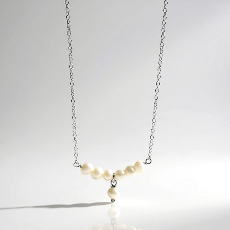 Collana in argento con Perla d'Acqua Dolce Bianca (Joias do Paraíso)