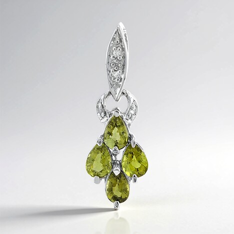 Pendentif en argent et Tourmaline cuprifère