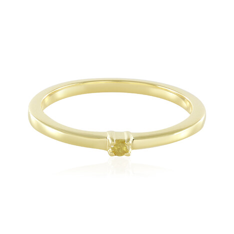 Gelber I3 Brillant-Silberring