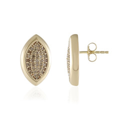 9K I2 Champagne Diamond Gold Earrings (de Melo)