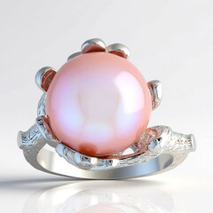 Anello in argento con Perla Ming Porpora