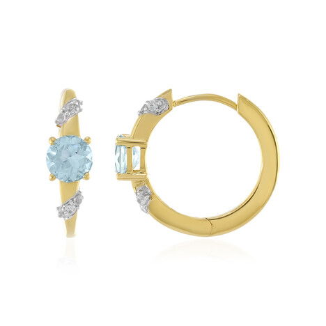 Himmelblauer Topas-Silberohrringe