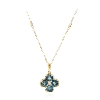 Collier en or et Saphir de couleur pétrole (CIRARI)