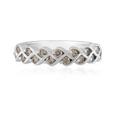 Zilveren ring met I2 Bruine Diamanten