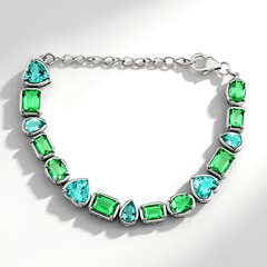 Bracciale in argento con Quarzo color paraiba