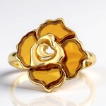Anello in argento con Ambra Baltica Cognac (dagen)