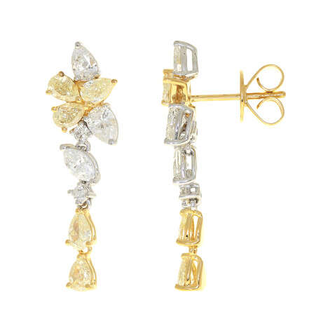 Gouden oorbellen met gele S12 diamanten (CIRARI)